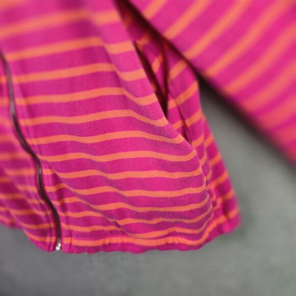 Twiggy London Pink Orange Striped Moto Jacket 3X Deep Pockets Asymmetric Zipper - Picture 12 of 16